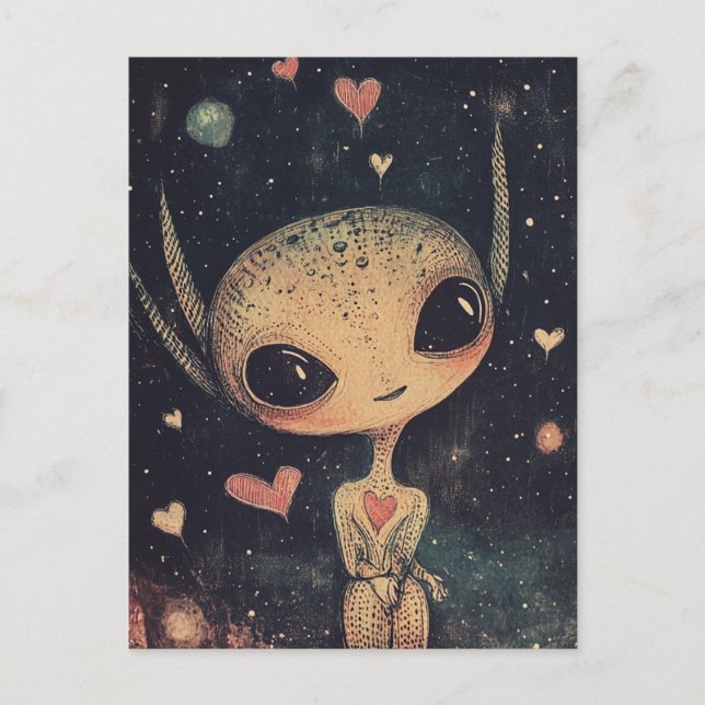 Adorable Little Alien Postkarte (Vorderseite)