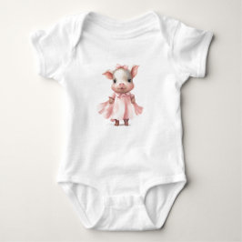Adorable Little Baby Pig PIglet in rosa Kleid Baby Strampler
