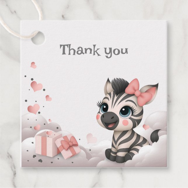 Adorable little cartoon zebra  geschenkanhänger (Vorderseite)