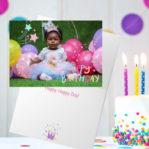 Adorable Little Girls Foto Faltkarte Geburtstag Karte