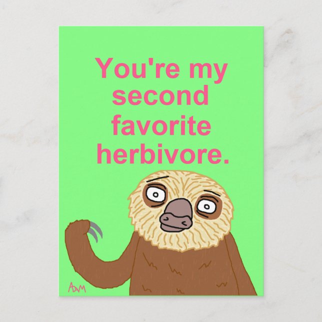 Adorable Little Herbivore Postcard Postkarte (Vorderseite)
