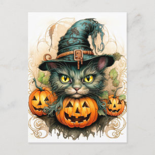 Adorable Little Kitty Cat Hexe Postkarte