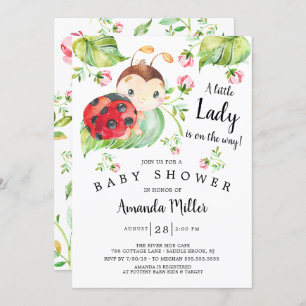 Adorable Little Lady Ladybug Babydusche Einladung