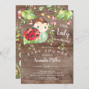 Adorable Little Lady Ladybug Babydusche Einladung