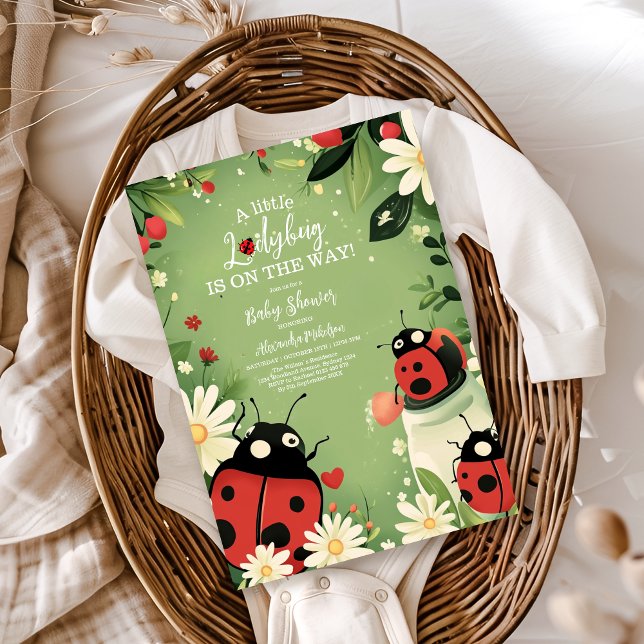 Adorable Little Ladybug Girl Babydusche Einladung (Von Creator hochgeladen)