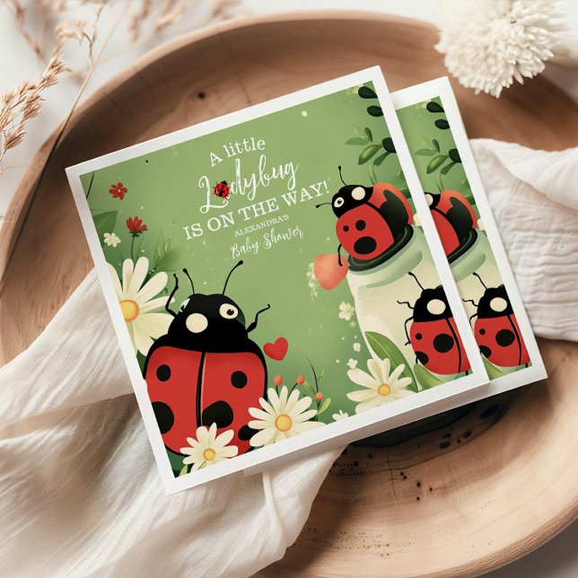 Adorable Little Ladybug Girl Babydusche Serviette (Von Creator hochgeladen)