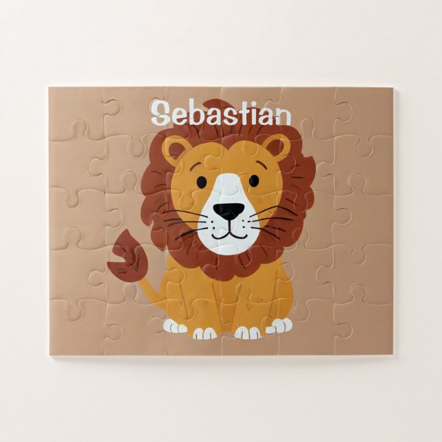 Adorable Little Lion Personalisiert Kids Puzzle (Horizontal)