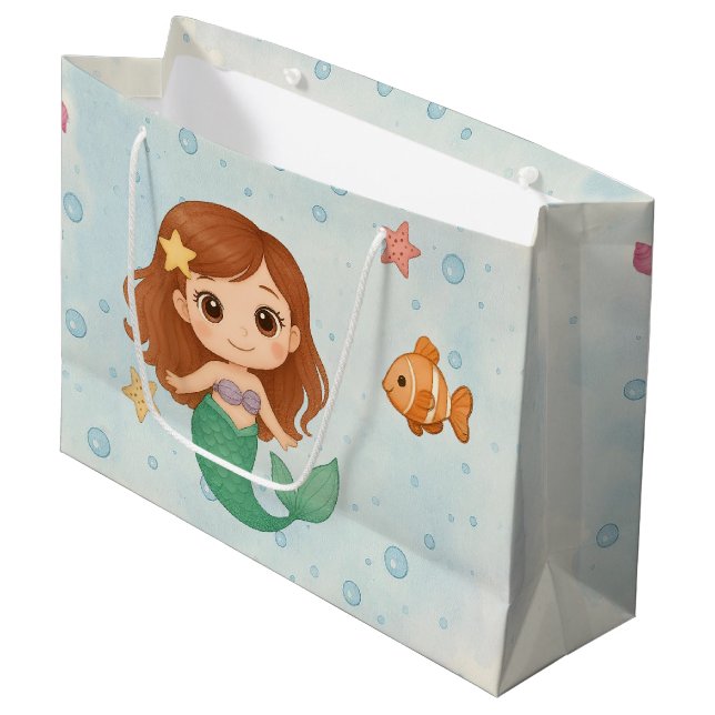 Adorable little mermaid  große geschenktüte (Vorderseite Schrägansicht)
