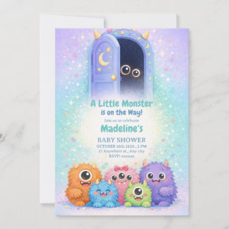 Adorable Little Monster Baby Shower Invitation  Einladung