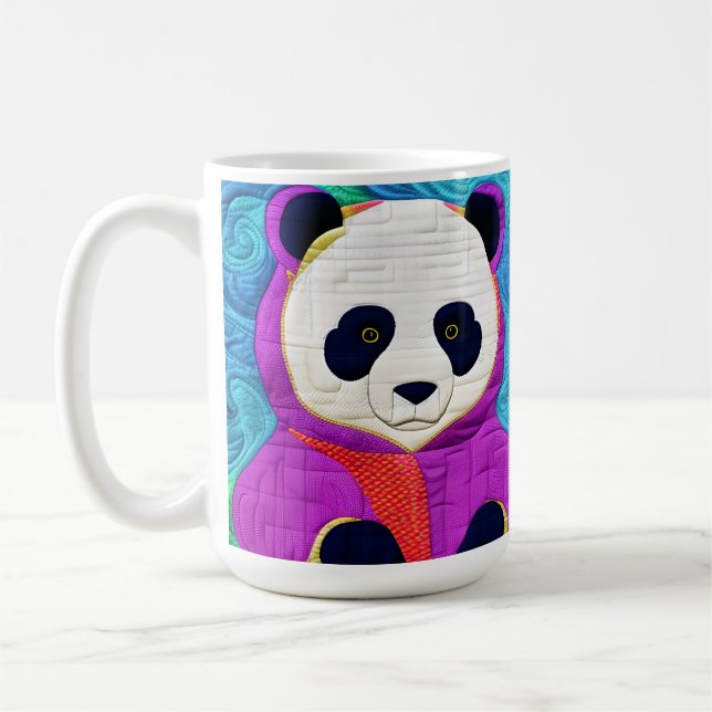 Adorable Little Panda - quilt-like Design Kaffeetasse (Links)