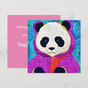Adorable Little Panda - quilt-like Design Karte