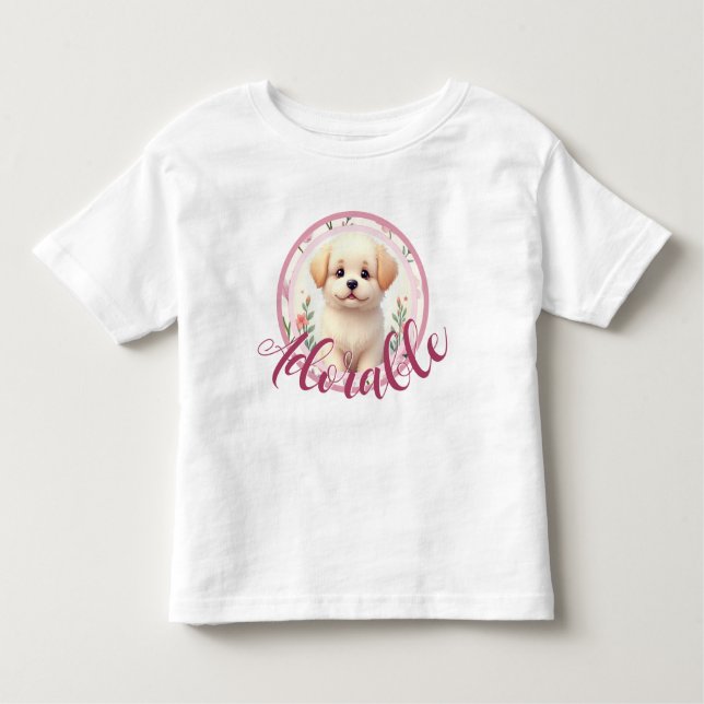 Adorable Little Puppy Dog Kleinkind T-shirt (Vorderseite)
