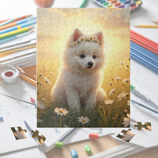 Adorable little, white Spitz puppy  Puzzle (Von Creator hochgeladen)