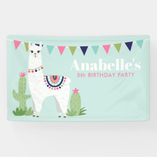 Adorable Llama Personalisiert Kindergeburtstag Par Banner