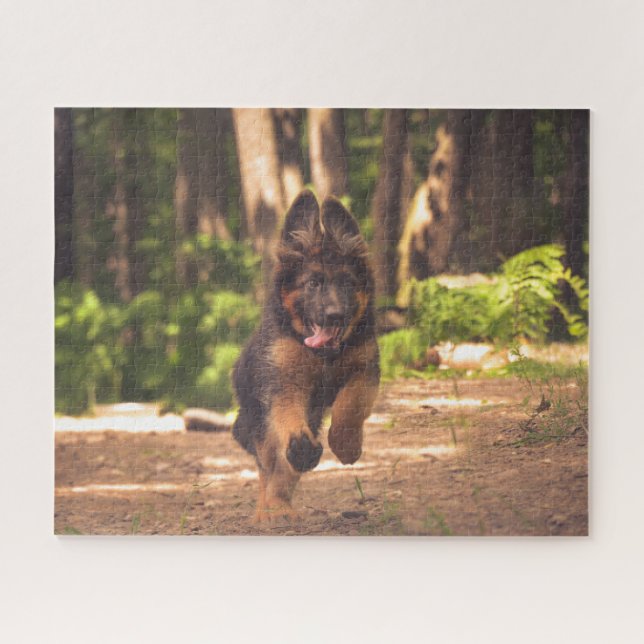 Adorable Long Hair German Shepherd Puppy Puzzle (Horizontal)