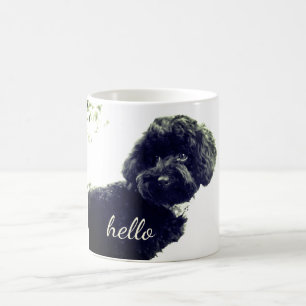 ©Adorable Love Friend/Black Poodle Puppy Hello Tasse