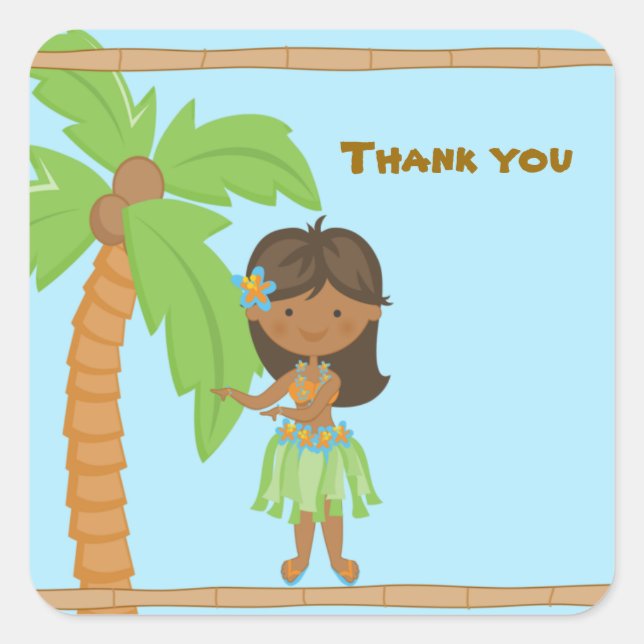 Adorable Luau Girl Danke, Sticker (Vorderseite)