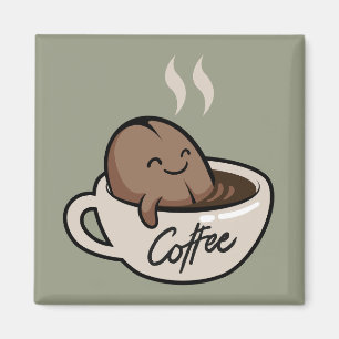 Adorable lustige Kaffee l Funny Cartoon baden Nied Magnet