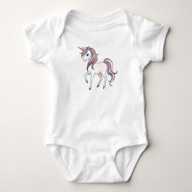 Adorable Magical Unicorn Baby Clothes - Whimsical Baby Strampler (Vorderseite)