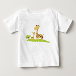 Adorable Mama & Baby Giraffe Grün & Gelb T-shirt