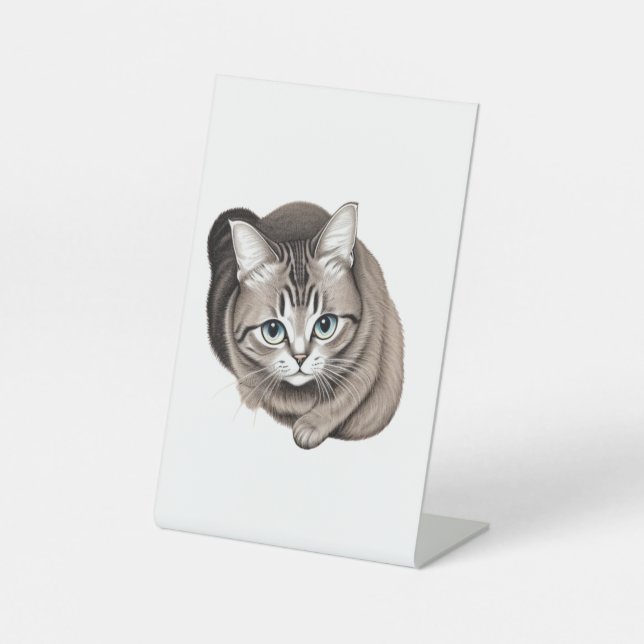 Adorable Mama Cat Illustration | Niedliches Felden Sockelschild (Vorderseite)