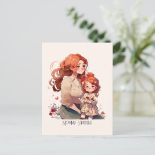 Adorable Mama und Tochterbank (13) Postkarte