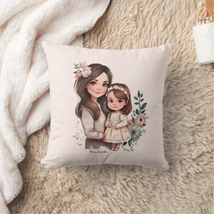 Adorable Mama und Tochterbank (3) Kissen