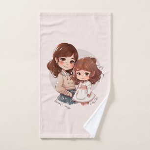 Adorable Mama und Tochterbank (4) Badhandtuch Set
