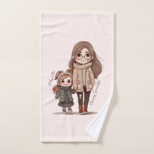 Adorable Mama und Tochterbank (5) Badhandtuch Set