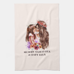 Adorable Mama und Tochterbank (6) Geschirrtuch