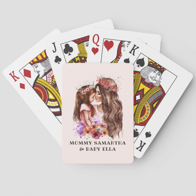Adorable Mama und Tochterbank (6) Spielkarten (Rückseite)