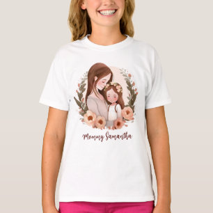 Adorable Mama und Tochterbank - Blumenrahmen T-Shirt
