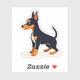 Adorable Manchester Terrier, Cubist Charm, Small Aufkleber