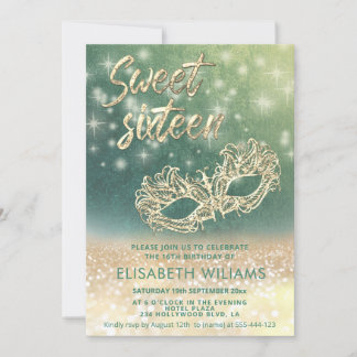 Adorable Masquerade bezaubernd glatter ombre grün Einladung