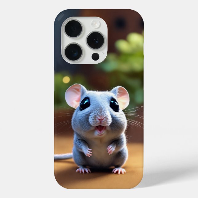 Adorable Maus Design iPhone 15 Pro Fall Case-Mate iPhone Hülle (Rückseite)