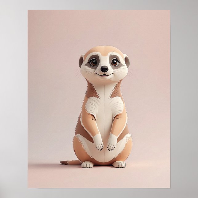 Adorable Meerkat - Niedlich Safari Kinderzimmer Ma Poster (Vorne)