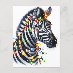 Adorable MerChristmas Zebra Postkarte