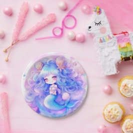 Adorable Mermaid Baby Dusche Magie Pappteller