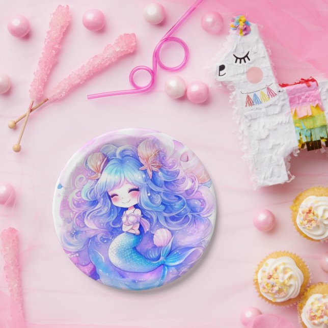 Adorable Mermaid Baby Dusche Magie Pappteller (Party)