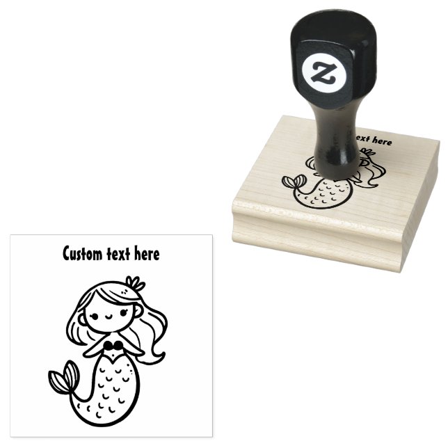 Adorable Mermaid Gummistempel (Stempel)