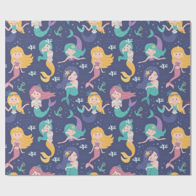 Adorable Mermaids Geschenkpapier (Flach)