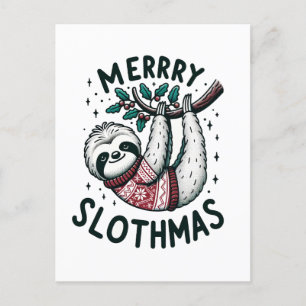 Adorable Merrry Slothmas Postkarte