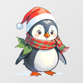 Adorable Merry Christmas Penguin Shop Decoration Wandaufkleber