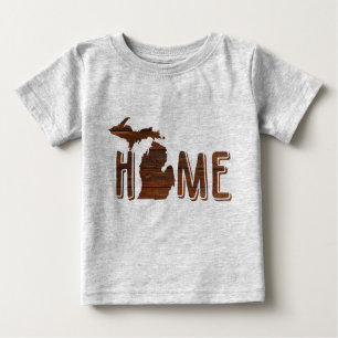 Adorable Michigan ist Zuhause   Silhouette Holz    Baby T-shirt