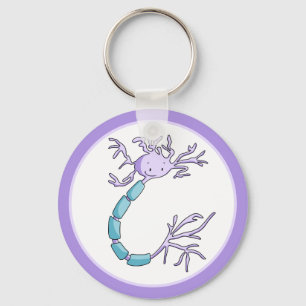 Adorable Minimalist Purple Neuron Cell Illustrated Schlüsselanhänger
