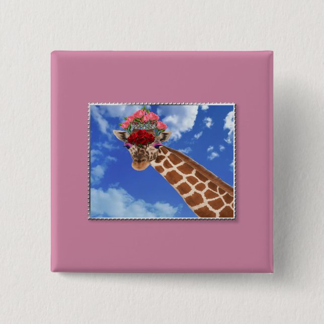 Adorable "Missy Giraffe" Button (Vorderseite)