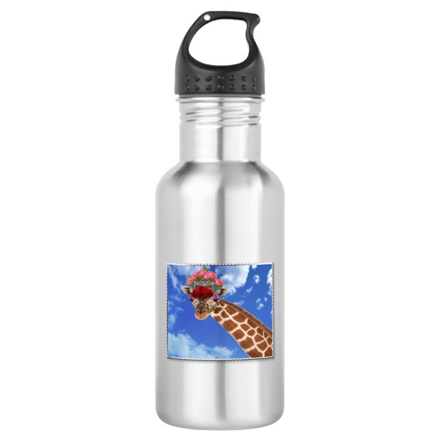 Adorable "Missy Giraffe" Edelstahlflasche (Vorderseite)