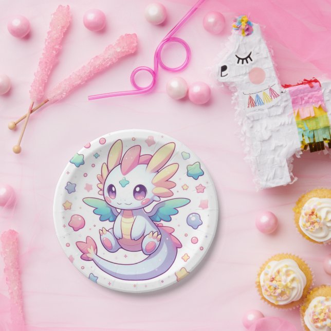 Adorable moderne Dragon Baby-Dusche Pappteller (Party)