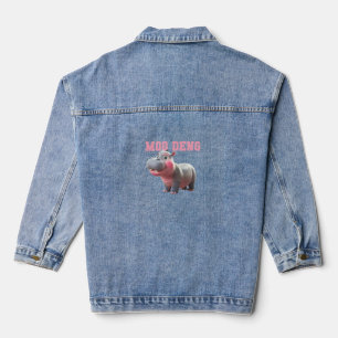 Adorable MOO DENG Baby Hippo Girls Kindergarten Vi Jeansjacke