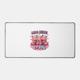 Adorable Moo-Deng Baby Pigmy Hippo Design Long Sle Schreibtischunterlage